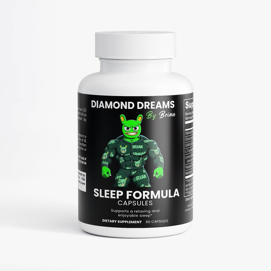 Diamond Dreams by Brian sleep formula capsules bottle on a white background